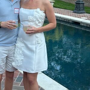 Elliatt Walter Floral Appliqué satin dress